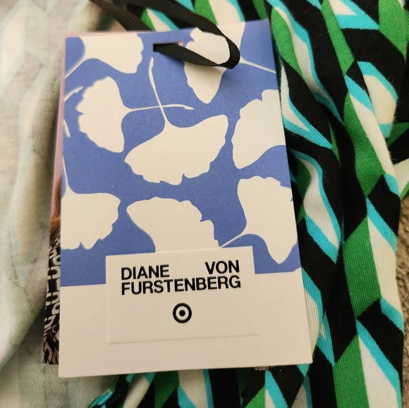 Long Sleeve Midi Arrow Geo Green Wrap Dress Diane von Furstenberg - Picture 12 of 16